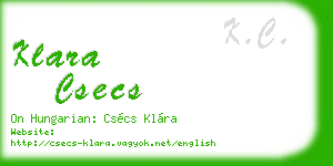 klara csecs business card