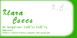 klara csecs business card